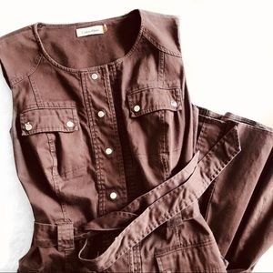 Calvin Klein Brown Button-Up Dress